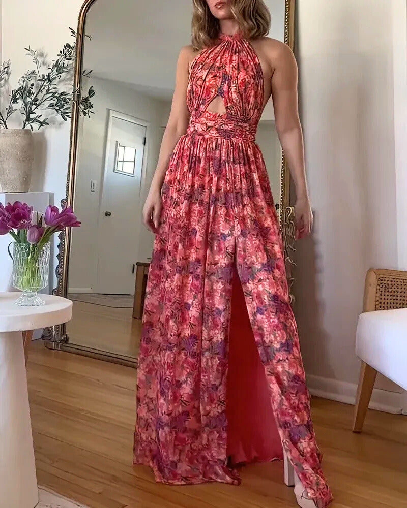 Isabela Prime – Robe Longue Romantique à Motifs Floraux