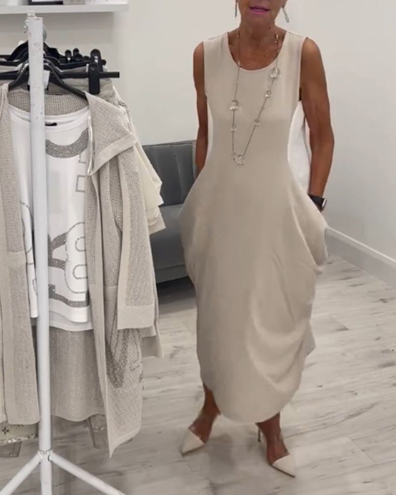 Lelie - Robe Raffinée Sans Manches