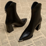 Liona - Bottines Pour Femmes Chelsea Chic à Bout Métallisé
