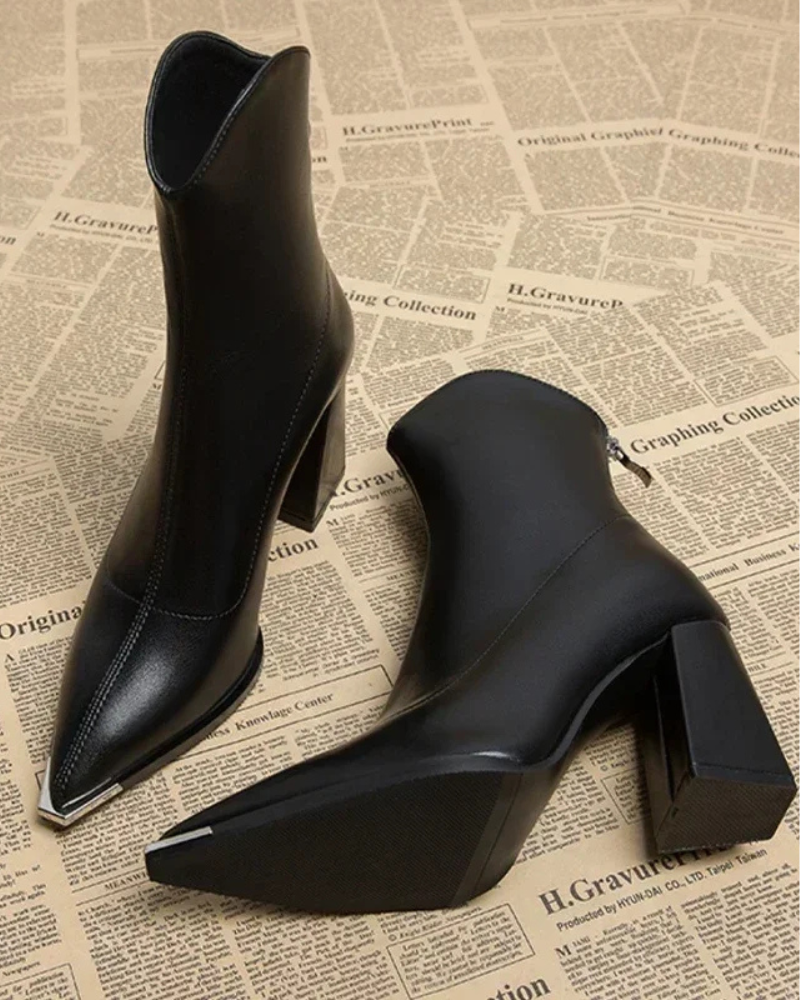 Liona - Bottines Pour Femmes Chelsea Chic à Bout Métallisé