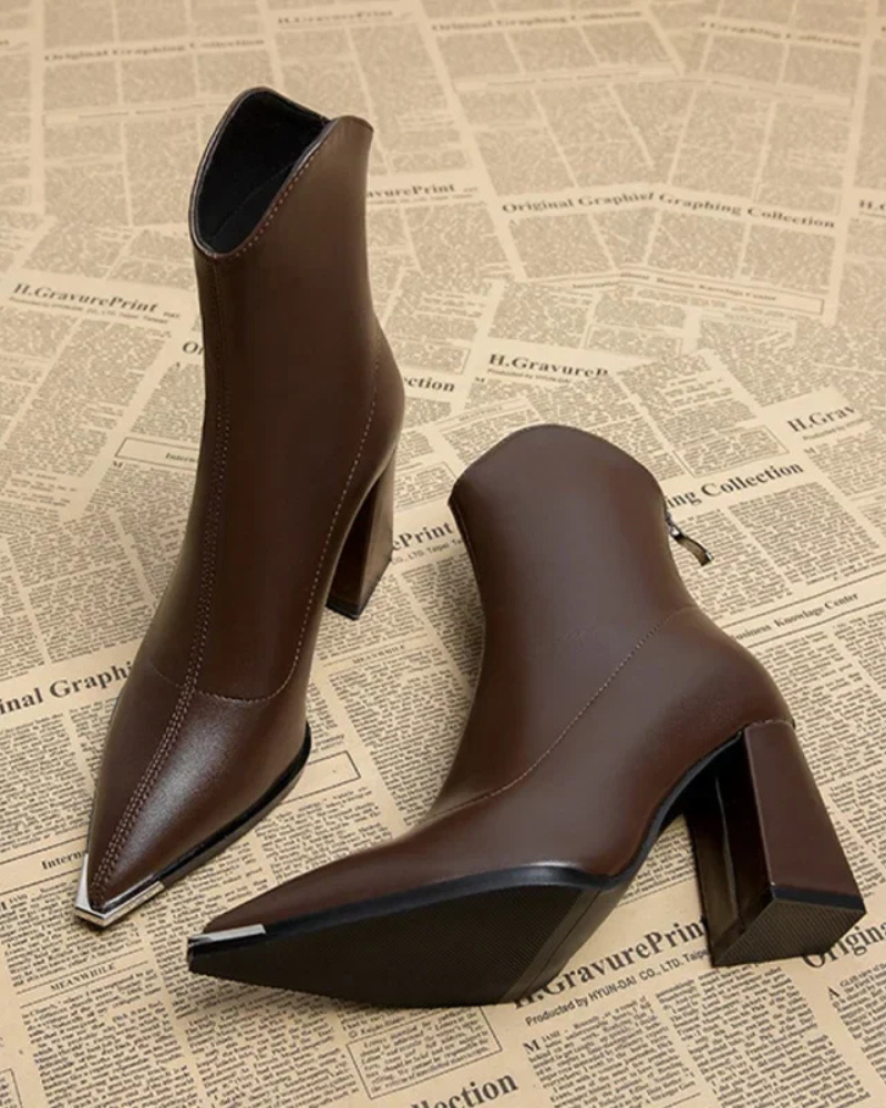 Liona - Bottines Pour Femmes Chelsea Chic à Bout Métallisé