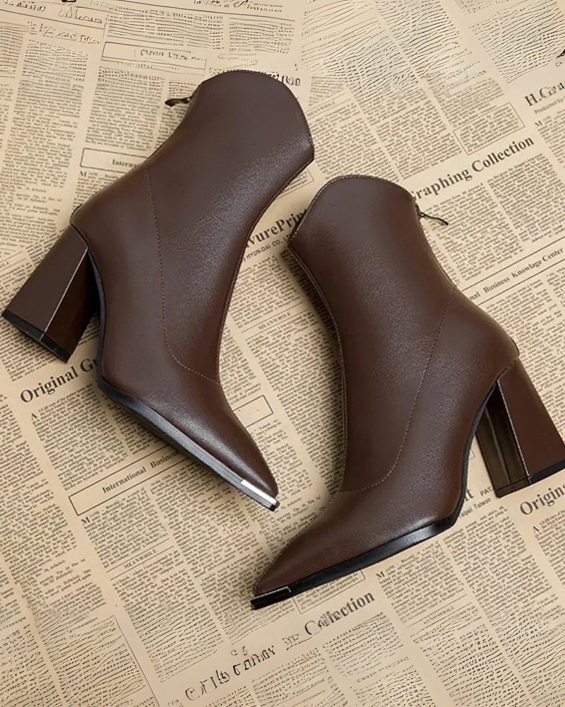 Liona - Bottines Pour Femmes Chelsea Chic à Bout Métallisé