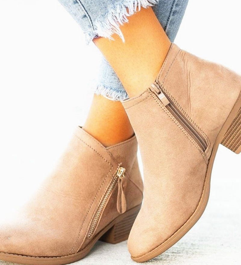 Loria - Bottes Longues en Daim à Talon Bloc