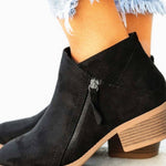 Loria - Bottes Longues en Daim à Talon Bloc