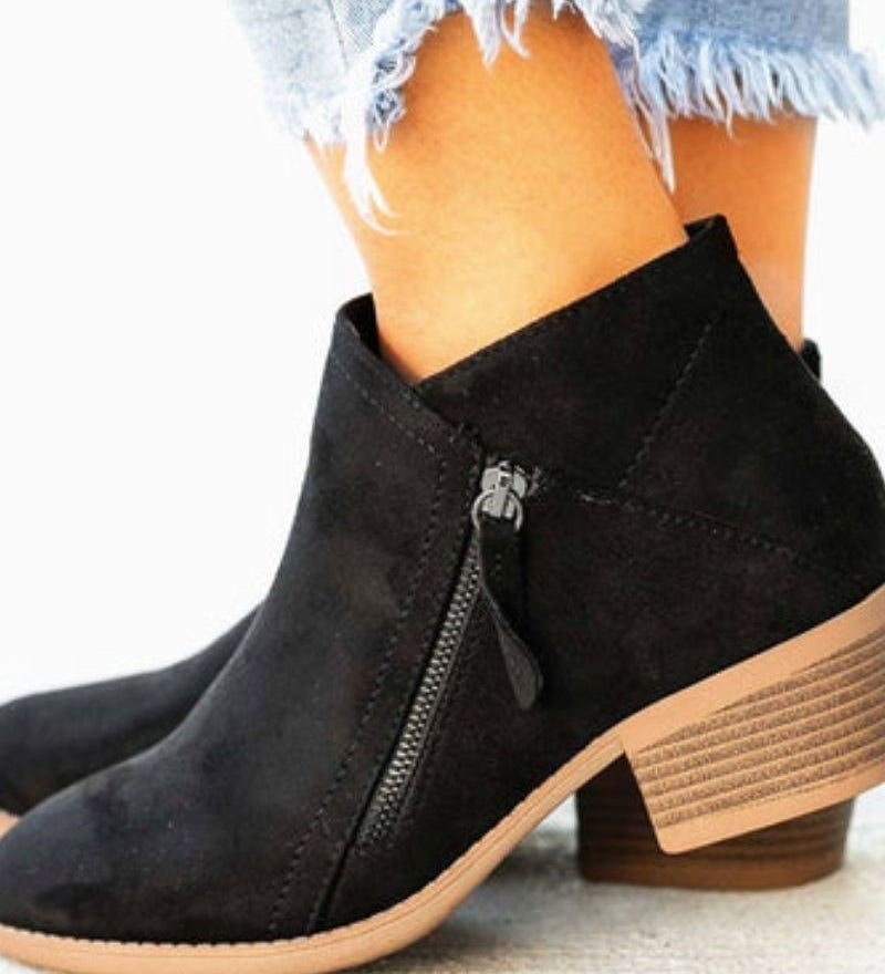 Loria - Bottes Longues en Daim à Talon Bloc