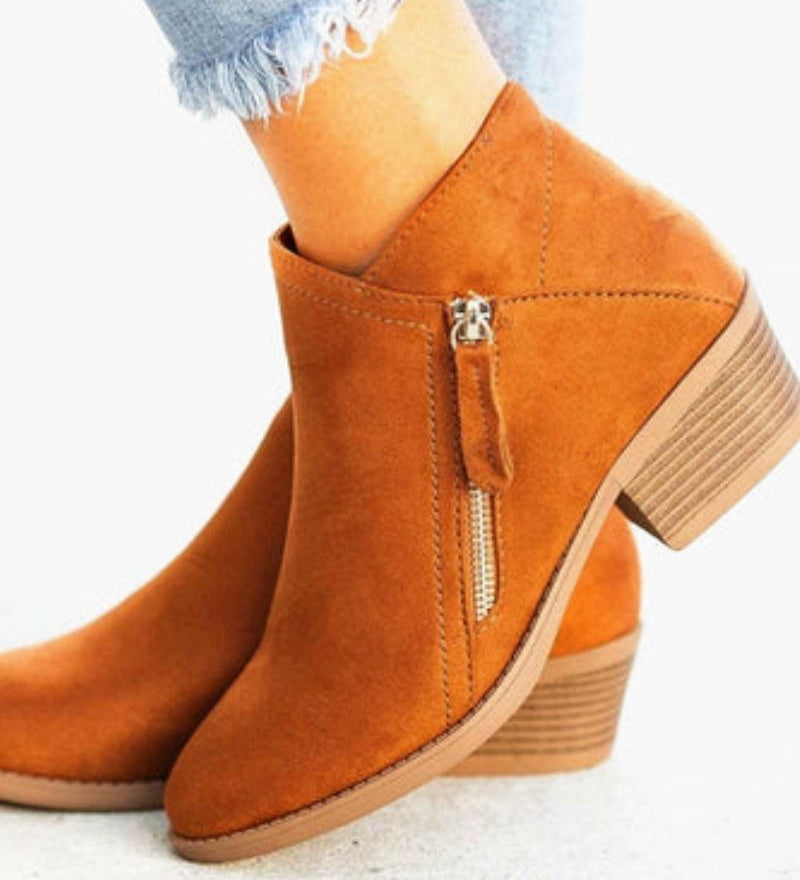 Loria - Bottes Longues en Daim à Talon Bloc