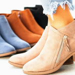 Loria - Bottes Longues en Daim à Talon Bloc