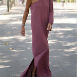 Marye - Robe Longue Asymétrique Élégante à Épaule Unique