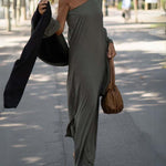 Marye - Robe Longue Asymétrique Élégante à Épaule Unique