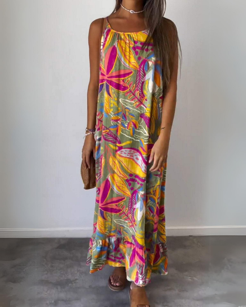 Merina – Robe Longue Imprimée Élégante et Légère