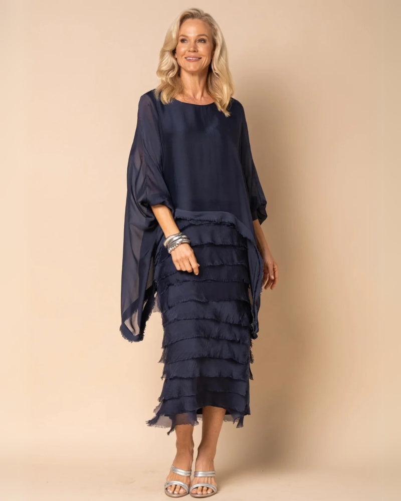 Oreana – Robe Midi à Volants Bohème Chic