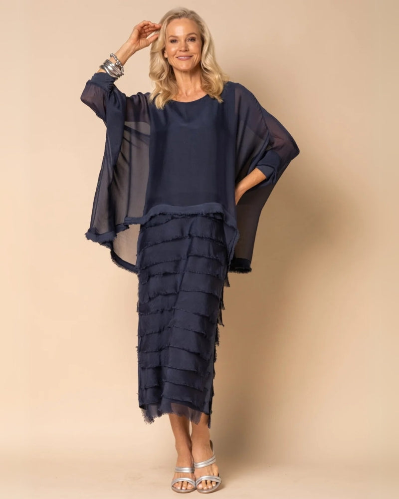 Oreana – Robe Midi à Volants Bohème Chic