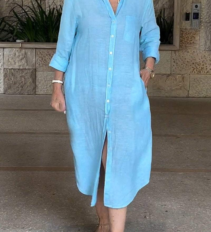Sarusa – Robe-Chemise Élégante et Intemporelle