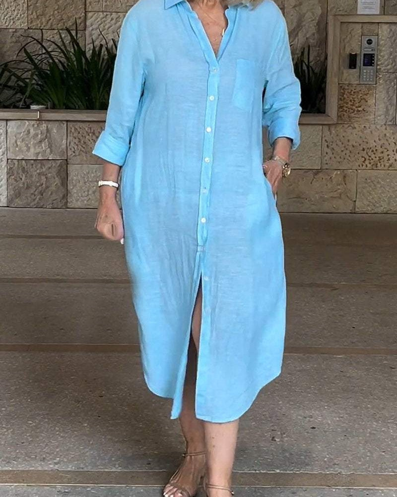 Sarusa – Robe-Chemise Élégante et Intemporelle