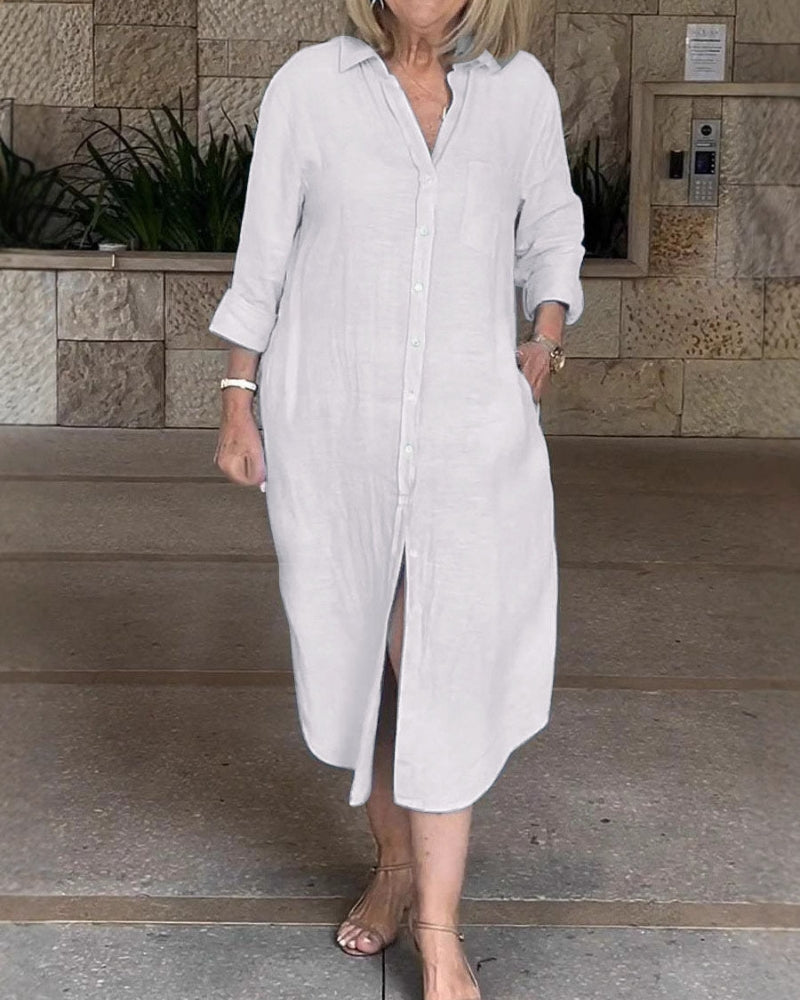 Sarusa – Robe-Chemise Élégante et Intemporelle