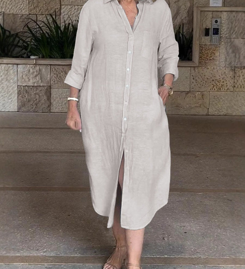 Sarusa – Robe-Chemise Élégante et Intemporelle