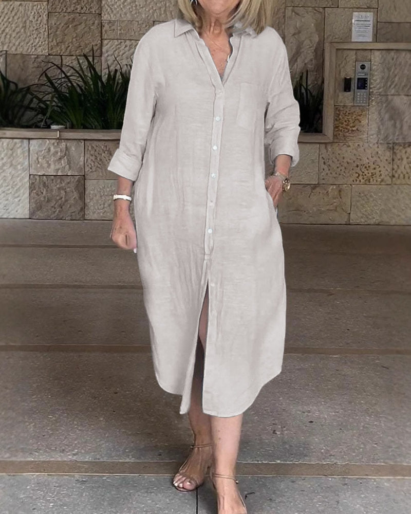 Sarusa – Robe-Chemise Élégante et Intemporelle