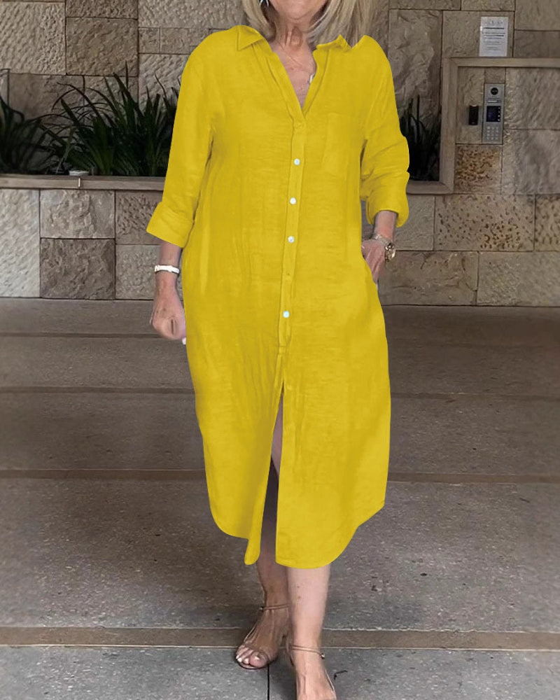 Sarusa – Robe-Chemise Élégante et Intemporelle