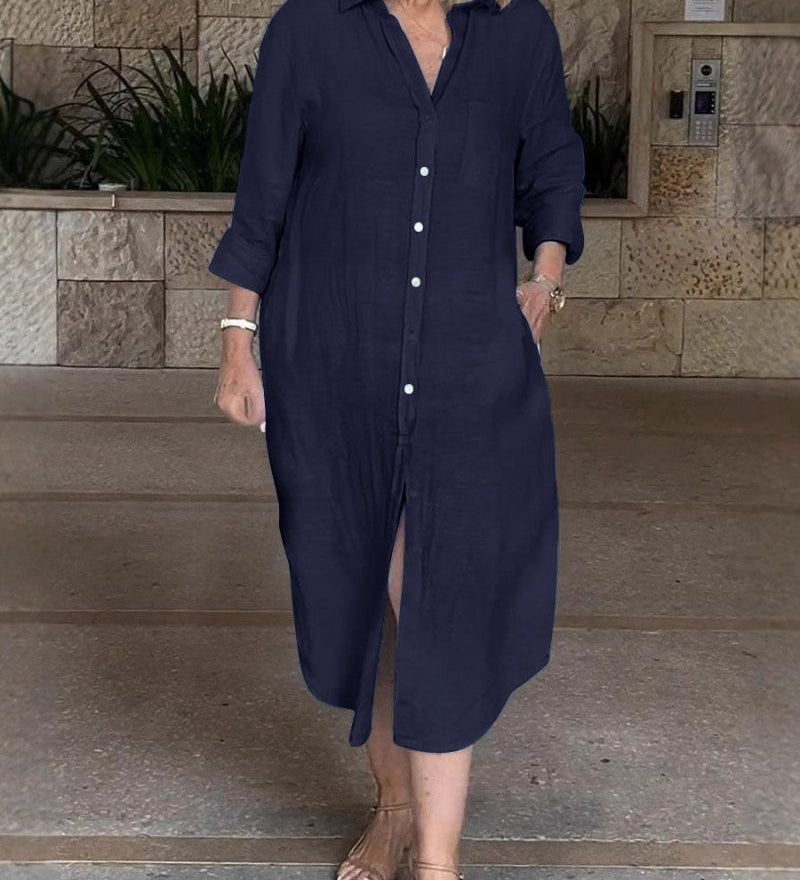 Sarusa – Robe-Chemise Élégante et Intemporelle