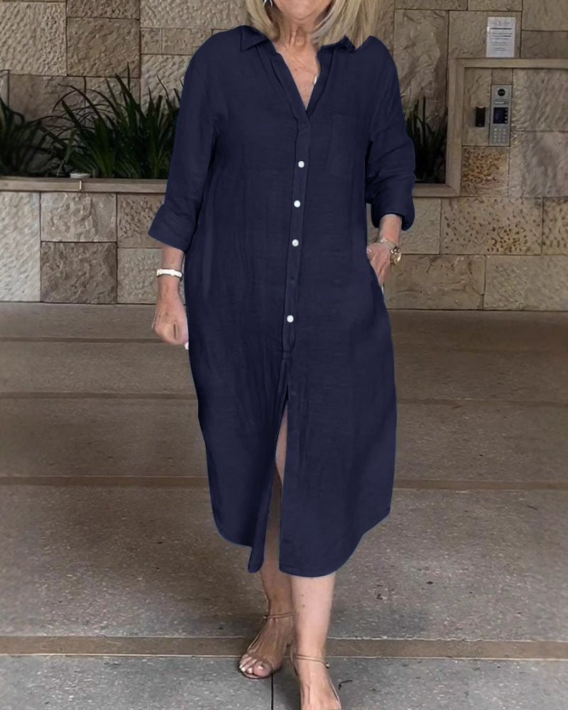 Sarusa – Robe-Chemise Élégante et Intemporelle