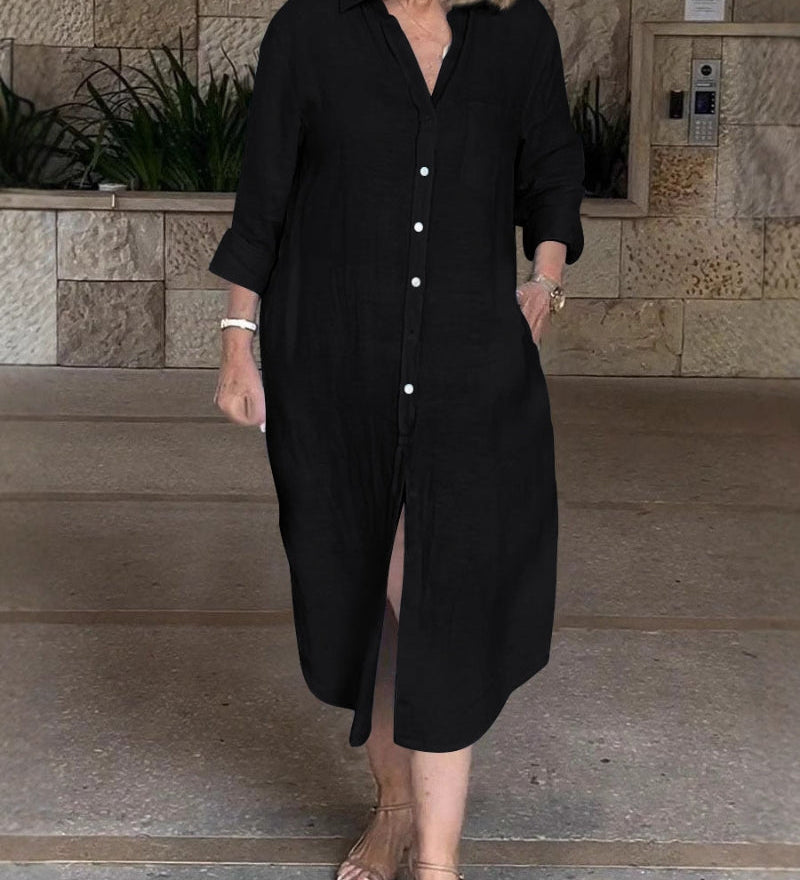 Sarusa – Robe-Chemise Élégante et Intemporelle