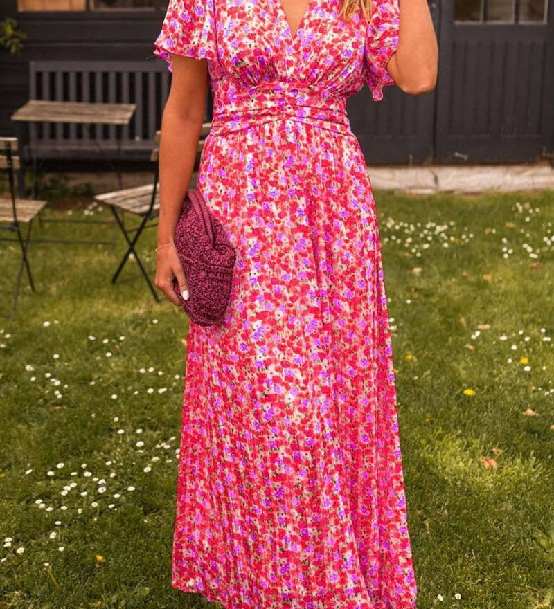 Sevilla - Robe Longue Élégante à Col en V