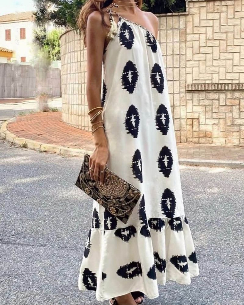 Sunshine - Robe Longue Asymétrique Élégante