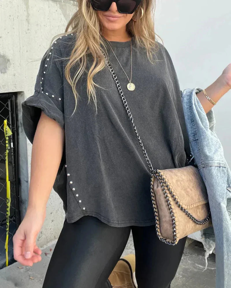 T-Shirt Oversize À Clavettes