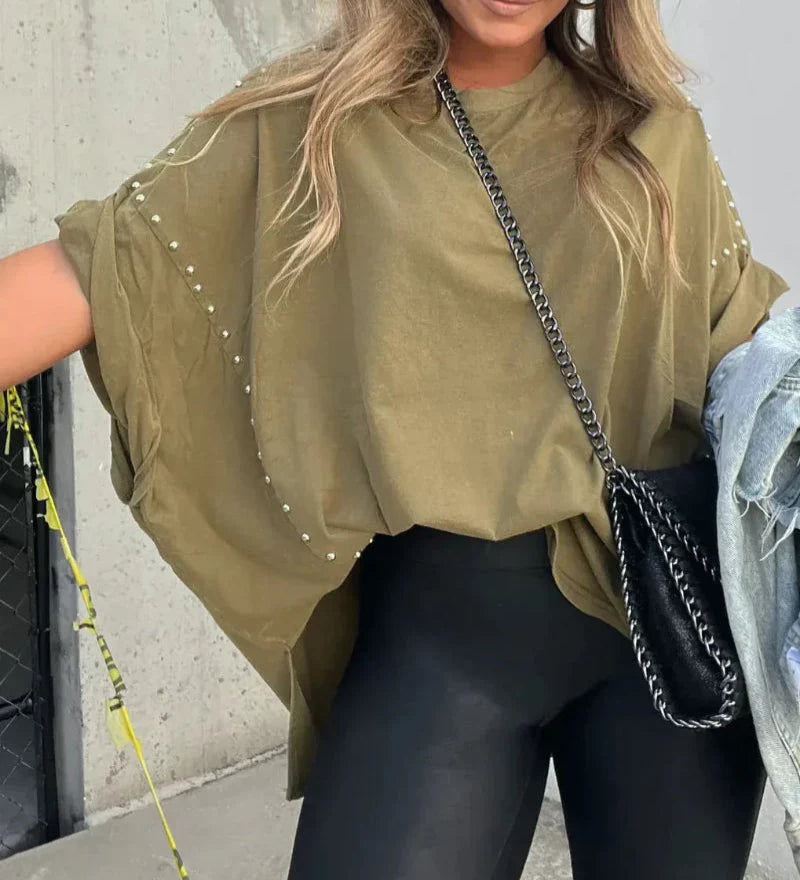 T-Shirt Oversize À Clavettes