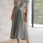 Elena - Robe Midi Plissée Élégante Sans Manches