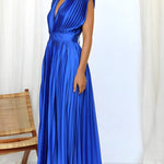 Elena - Robe Midi Plissée Élégante Sans Manches