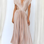 Elena - Robe Midi Plissée Élégante Sans Manches
