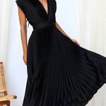 Elena - Robe Midi Plissée Élégante Sans Manches