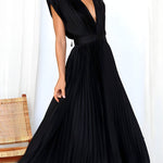 Elena - Robe Midi Plissée Élégante Sans Manches