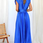 Elena - Robe Midi Plissée Élégante Sans Manches